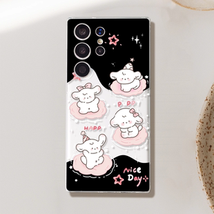 A54软 ins风线条小狗三星S23Ultra手机壳S22 S21透明S20Note20