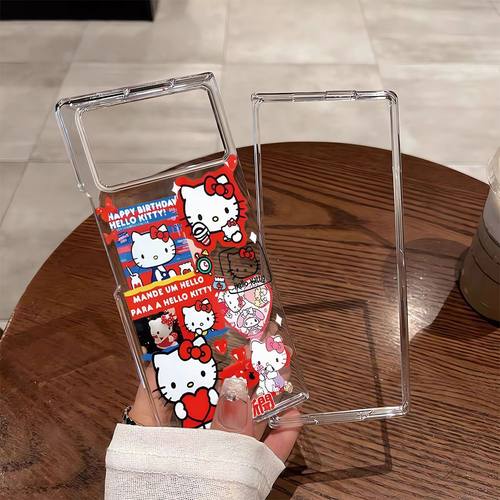 爱心凯蒂猫适用小米MixFold3手机壳MixFold24折叠mixfold透明硬壳
