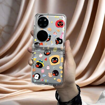 可爱面包企鹅适用NOVAFLIP华为POCKET2折叠OPPOFINDN3FLIP手机壳
