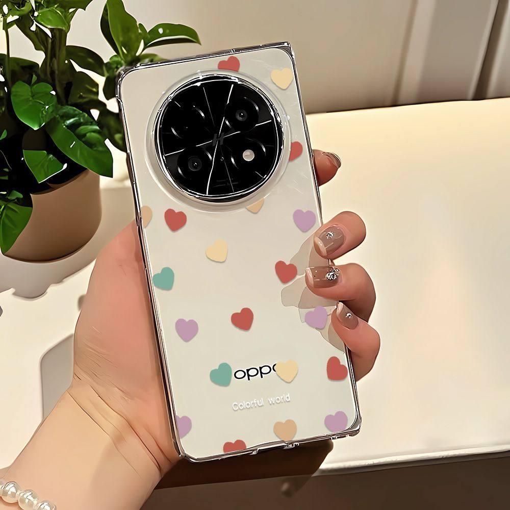 适用OPPOFindN5手机壳典藏版VIVOXFold5/3/2华为MateX5多巴胺爱心