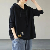 Thin hoodie for women, 2026 new autumn and winter style, large-sized, long-sleeved, patchwork coat for women, spring and autumn wear thumbnail 4