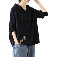Thin hoodie for women, 2026 new autumn and winter style, large-sized, long-sleeved, patchwork coat for women, spring and autumn wear thumbnail 6