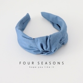 复古牛仔布料简约百搭打结发箍增高颅顶发卡气质港风头箍发饰头饰