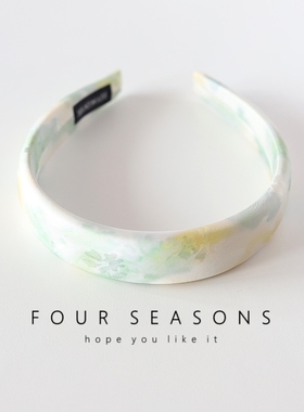 超仙高级感精致缎面发箍清新绿色晕染头箍增高颅顶海绵压发卡头饰