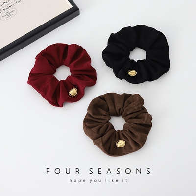 秋冬咖色系褶皱大肠发圈