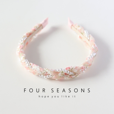 超仙唯美珍珠辫子发箍森系头箍