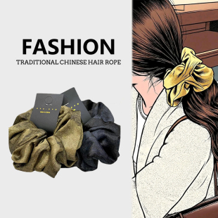 大肠发圈女2026新款 高级感巨好看国风复古扎染韩系扎头花发饰头绳