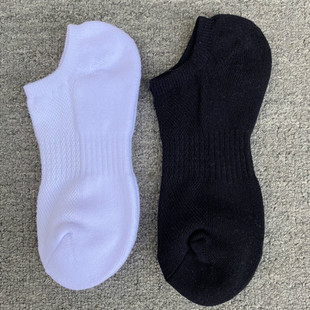 6双25元 男女短筒袜子黑白毛巾底运动袜春夏网面短筒袜纯色休闲袜