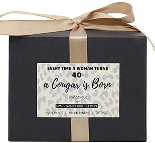 40th birthday gift - cougar candle - lime, grapefruit, lemon