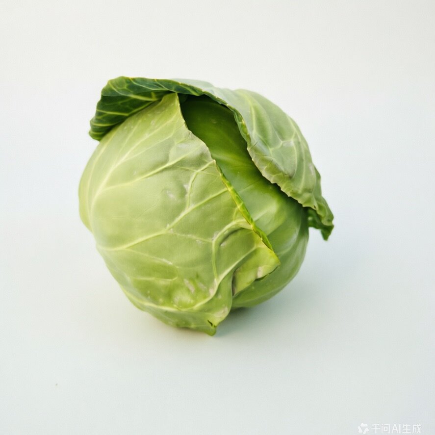 脆花白卷心菜甘蓝包菜泾阳新鲜蔬菜自种当季现摘农家蔬菜清甜汁嫩