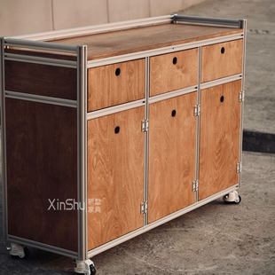 中古实木餐边柜家用入户玄关柜客厅橱柜茶水柜靠墙收纳柜置物柜子