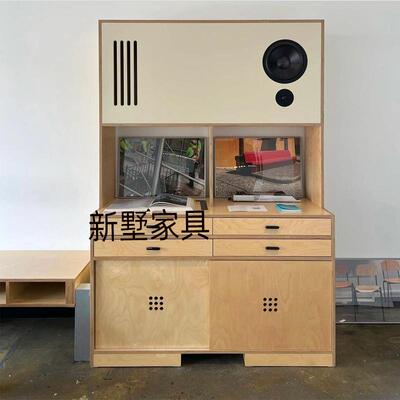 海洋板家用餐边柜客厅靠墙茶水柜创意咖啡机柜实木储物陈列柜酒柜