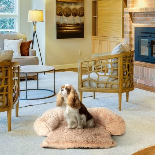 Max& Marlow Plush Faux Fur Bolstered Sofa Cover and Pet Bed