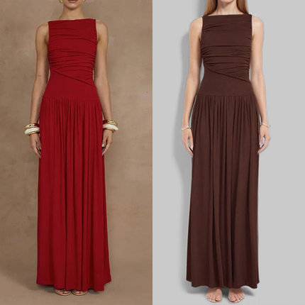Sexy figure-hugging mid-length dress 通勤风无袖气质连衣裙