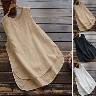 2022 summer new solid color casual vest pullover top women