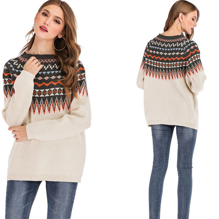 autumn round neck long sleeve bottoming sweater women