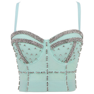 Summer casual fashion beaded diamond tube top corset
