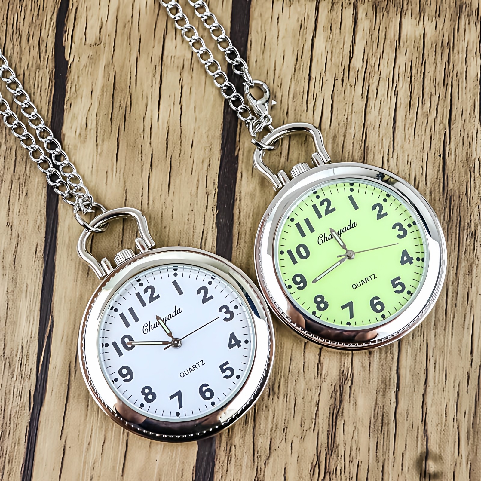 中老年人挂表清晰大数字男女项链夜光怀表中小学生静音考试用表