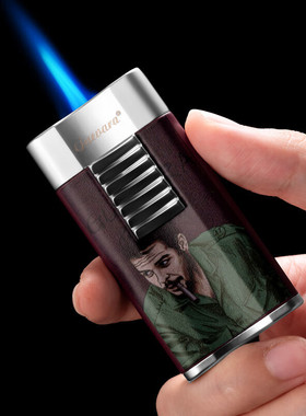 雪茄大火力直冲蓝焰雪茄专用火机带雪茄托CLB-23IO2打火机直销