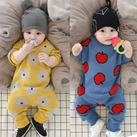 Baby jumpsuit đan nam mùa thu romper áo len mới ấm áp cho bé mùa thu và mùa đông ra ngoài quần áo thủy triều 0-1 tuổi 2 - Áo liền quần bodysuit cho bé