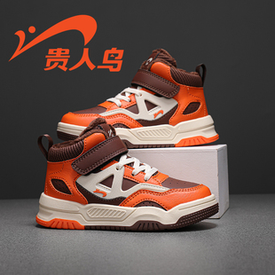 贵人鸟儿童鞋旗舰店秋冬季新款男童运动鞋板鞋魔术贴防滑加绒棉鞋