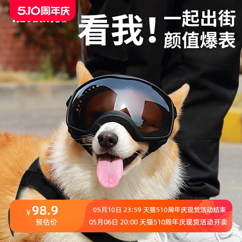 柯基墨镜防风镜镜宠物滑雪镜雪地护目镜中型犬柴犬边牧金毛