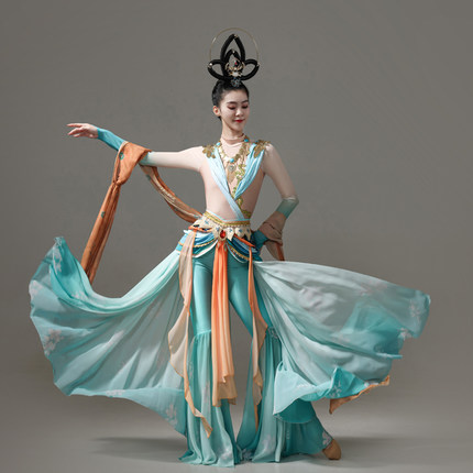 阿幸敦煌飞天舞蹈服装异域风情演出服古风飘逸超仙西域古典舞蹈服
