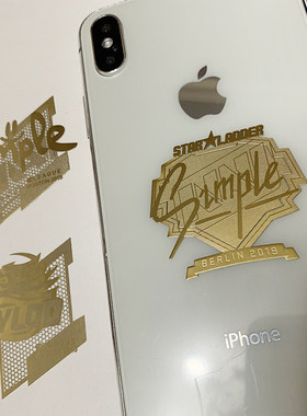 金色签名金属贴实物金贴s1mple