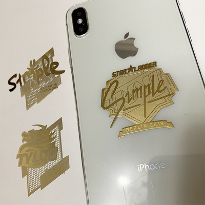 金色签名金属贴实物金贴s1mple