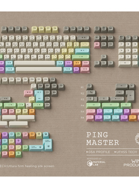 Winmix無铭诚品  现货GSA Pingmaster ABS热固丝印复古键帽大全套