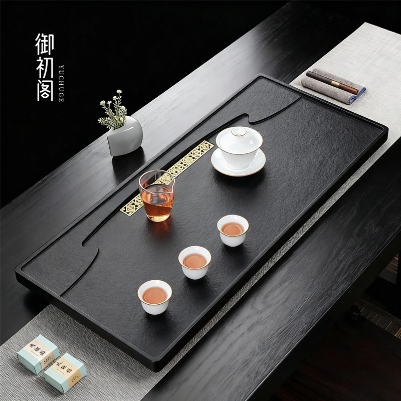 乌金石茶盘家用整块天然石材