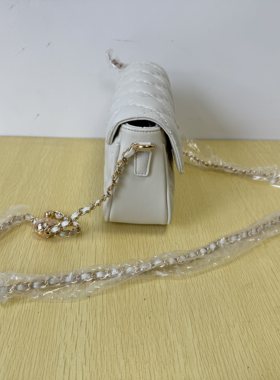 慧慧家49包邮灰白色链条菱格包 斜挎包 小方包斜挎包 单肩包 女包