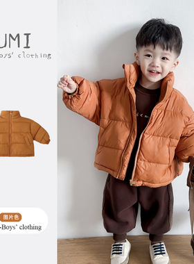儿童冬季羽绒服2026新款时尚短款羽绒服外套儿童印花加绒卫衣卫裤