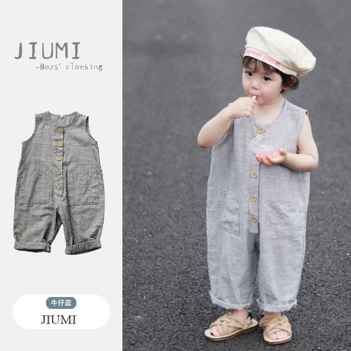 JIUMI痞帅男小童装夏装潮连体裤