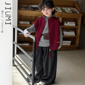 条纹连帽上衣儿童街头垂感阔腿牛仔裤 儿童韩版 时尚 男女童经典 套装