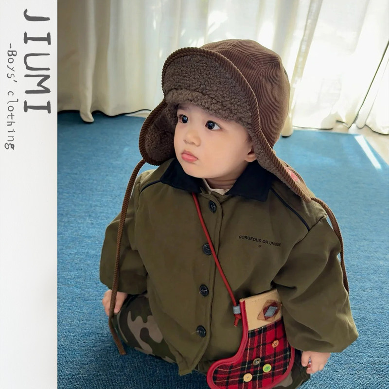 宝宝韩版工装面包服女童春装长袖打底衫儿童韩版加绒迷彩裤棉裤潮