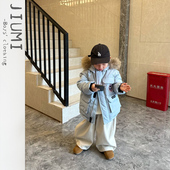 儿童冬季 新款 保暖羽绒服小童洋气大毛领连帽派克服宝宝加厚外套潮