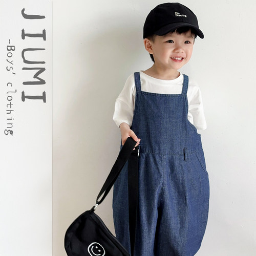 JIUMI童装夏季韩版背带裤套装潮