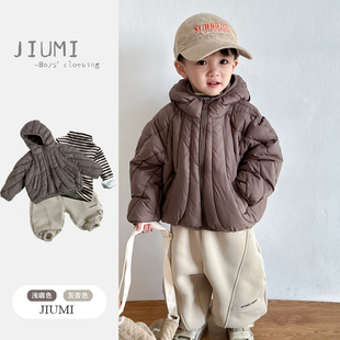 白鸭绒外套男宝保暖上衣冬装 男童轻薄羽绒服2025冬季 童装 韩版 新款