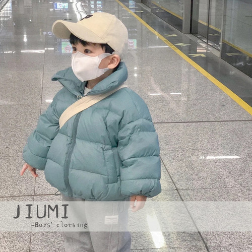 JIUMI冬季宽松短款白鸭绒羽绒服