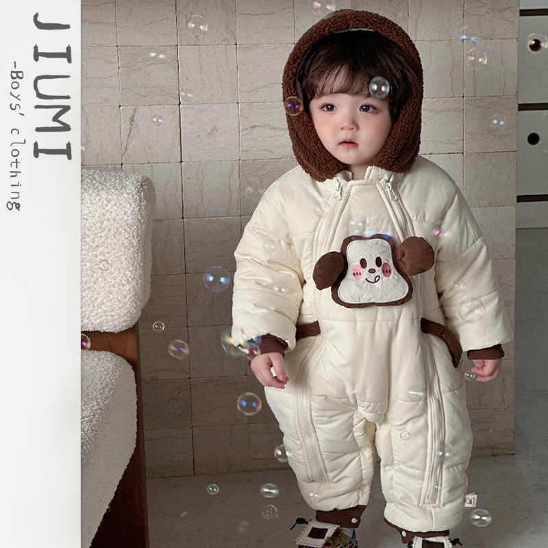 JIUMI男宝可爱爬服哈衣外出服冬