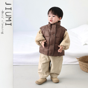 保暖背心宝宝宽松洋气坎肩潮 纯色羽绒马甲男女童韩版 儿童冬季 新款