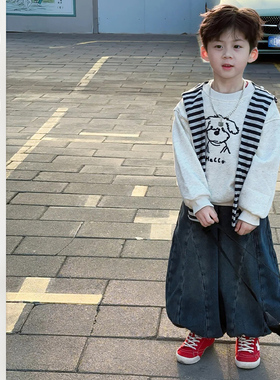 儿童冬季加绒卫衣套装儿童加厚一体绒裤子男女童休闲灯笼裤两件套