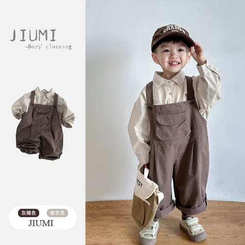 JIUMI儿童春季衬衫上衣背带裤