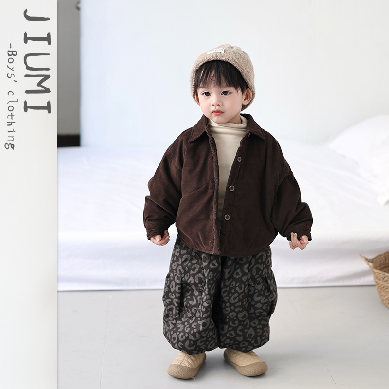 JIUMI儿童加厚保暖夹棉衬衫套装