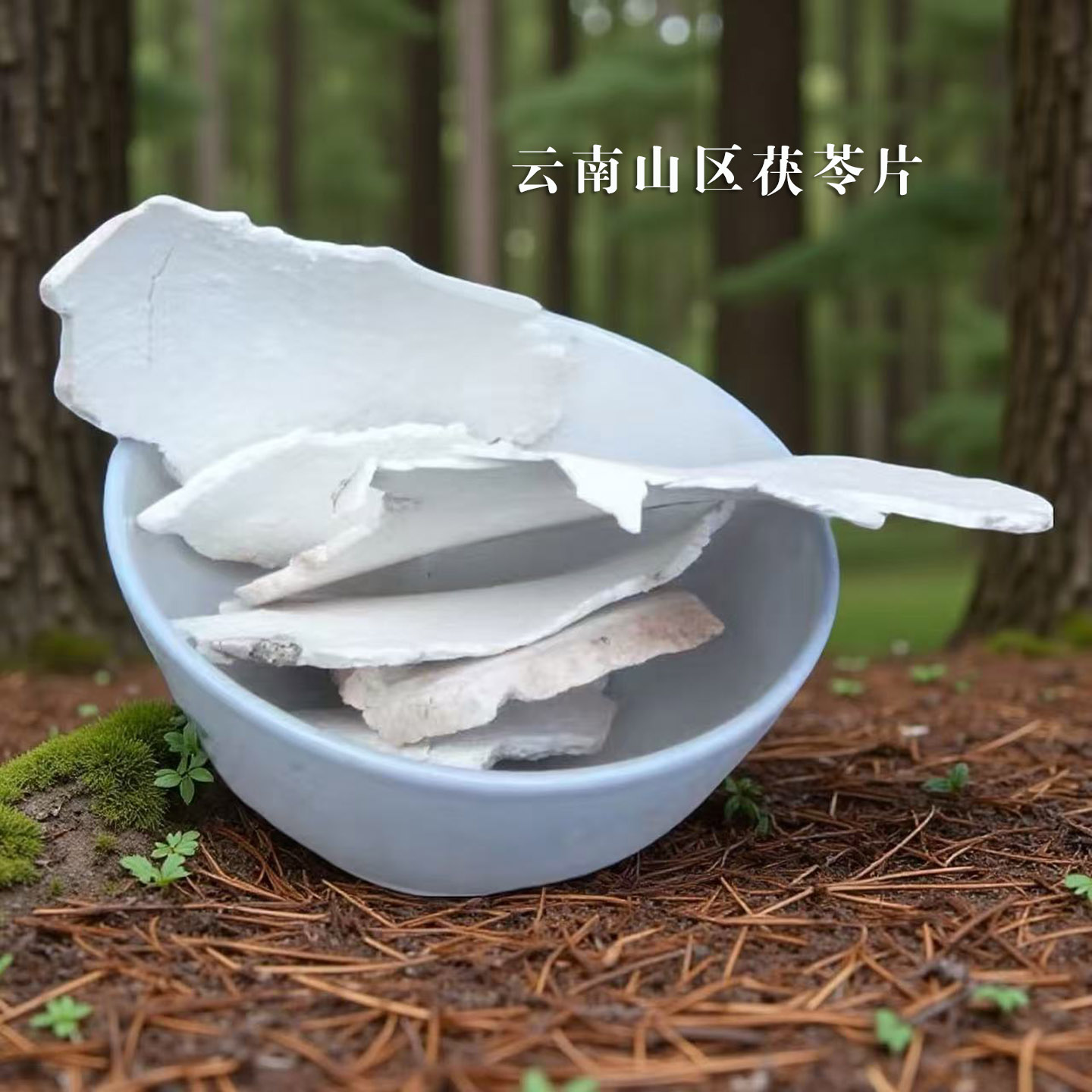 云南野生茯苓片白茯苓伏苓块中草药材食用无硫茯苓粉中药材正品