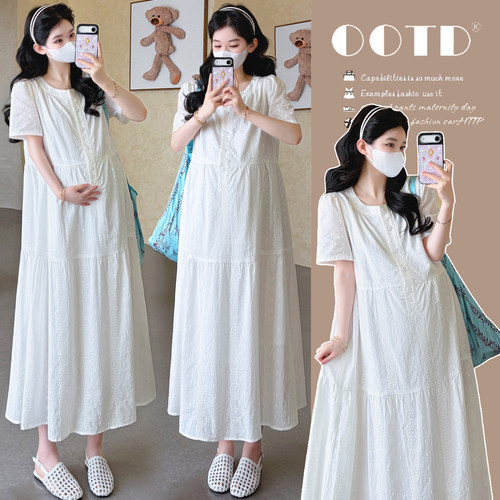 夏季韩版孕妇刺绣显瘦仙女裙