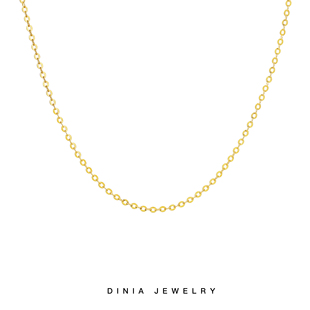 戴妮雅 18K黄金闪O链AU750锁骨链女项链百搭素链可调节