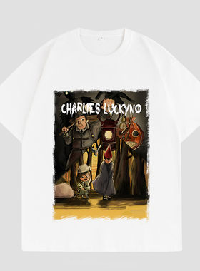 CHARLIES LUCKYNO欧美潮牌童话艺术森林寻宝重磅纯棉情侣短袖T恤