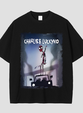 CHARLIES LUCKYNO美式潮牌艺术忍者小鬼短袖重磅纯棉情侣装T恤潮